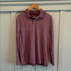 Tasso Elba Supima Blend Long Sleeve Polo – Burgundy • Men’s L 🎩